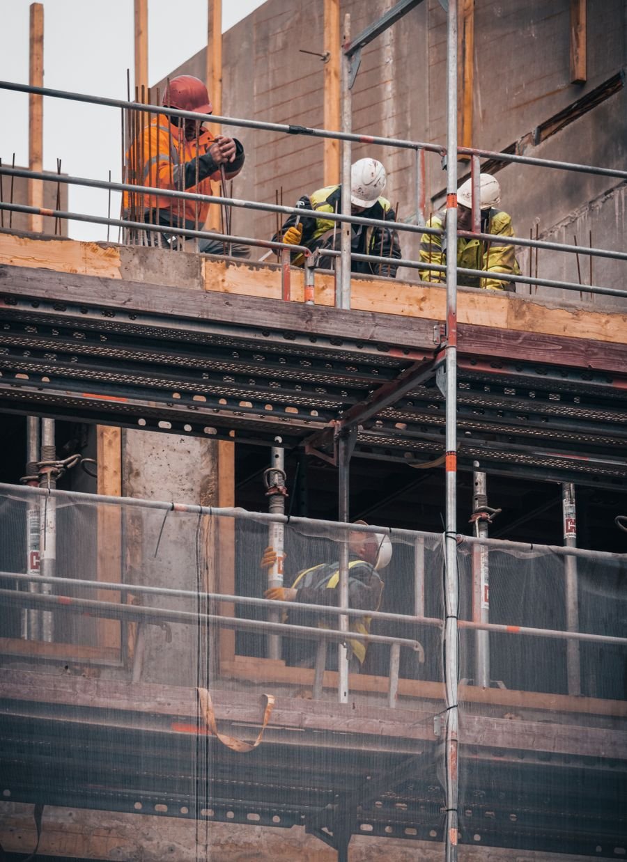 Grosvenor Trading team reviewing a construction site