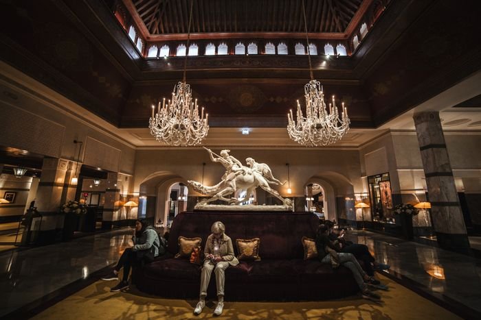 Luxury hotel lobby interior
